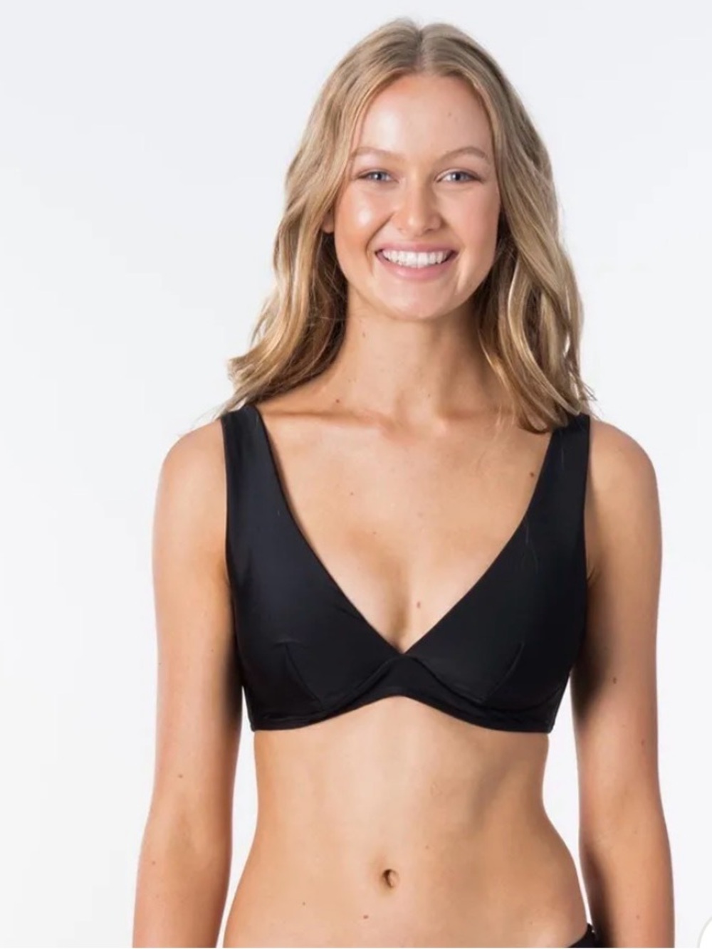 NWT Ripcurl Classic Surf Eco D-DD Plunge Bikini Set M MSRP $89.90 Black